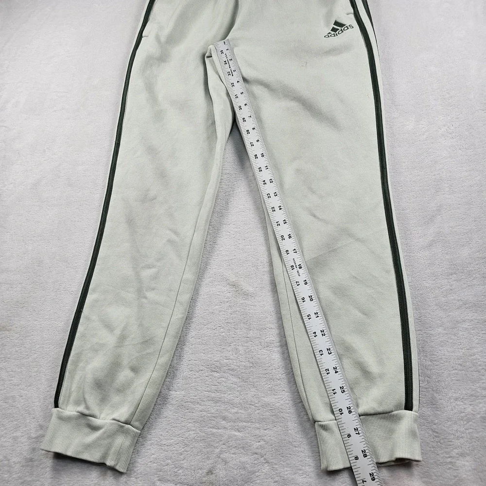 Adidas French Terry Tapered 3-Stripes Pants Mens S HL2271 Light Green Joggers
